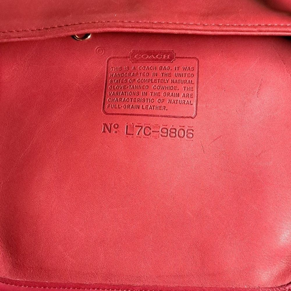 Coach Vintage USA 9806 Slim Bucket Equestrian Red Leather Legacy Shoulder Bag - Picture 12 of 15